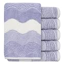 SINLAND Microfiber Facial Cloths Fast Drying Washcloth 12x12inch Wave Pattern 6 Pack