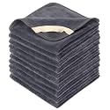 SINLAND Microfiber Facial Cloths Fast Drying Washcloth 12inch x 12inch Grey 10 pack