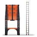 SINMEIRUN Telescoping Ladder, 16.5 FT Pro, 330 lbs Capacity; Orange