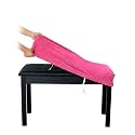 SINOSSO Soft Velvet 2-Person Piano Bench Cover, (27.5"- 36.5") L x (12"- 16") W Rectangle Stretch Washable Stool Upholstered Protector Slipcover, (M, Hot Pink)