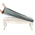 SINOSSO Soft Velvet Shoe Bench Cover, (36.5"- 48") L x (13.8"- 18") W Stretch Washable Dining Bench Upholstered Protector Rectangle Chair Slipcover, (L, Dark Grey)