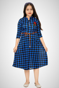 sinthia ventures girls below knee casual dress blue 34 sleeve