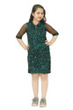 Sinthia Ventures Girls Midi/Knee Length Party Dress (Green, 3/4 Sleeve)