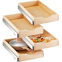 Sintuff 4 Pack Wooden Pull out Tray Cabinet Organizer, 12'' X 21''