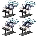 Sintuff 4 Pcs 3 Tier Sunglasses Display Stand, Black Acrylic Holder