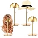 Sintuff 4 Pcs Metal Hat Stand for Display 7.9-15.7", Round Base, Gold