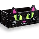 Sintuff Halloween Wooden Candy Bowl Trick or Treat Serving Dish, Cat