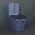 SIORE Premium Quality 1009 Shining Grey Commode With Black Finishing LIne & Round Flush Button Western Commode (Grey & Yellow Line)