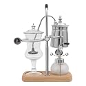 Siphon Coffee Maker, 400ML/13.53oz Belgian/Belgium Family Balance Coffee Siphon Brewer, Retro Manual Syphon Coffee Brewer Caffeic Machine for Offices Lounge Bars (Silver)