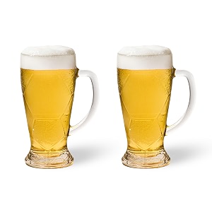 sipologie golden boot beer mug 570ml set of 2 - iconic design for a classic beer experience - great beer mug for gifting transparent