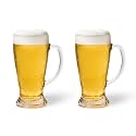 Sipologie Golden Boot Beer Mug 570ml, Set of 2 - Iconic Design for a Classic Beer Experience - Great Beer Mug for Gifting, Transparent