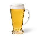 Sipologie Golden Boot Beer Mug 570ml, Set of 1 - Iconic Design for a Classic Beer Experience - Great Beer Mug for Gifting, Transparent