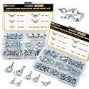 Siptenk 200PCS Metric & SAE Wing Nuts Assortment Kit M3-M12 6-32 to 3/8"-16