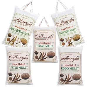siridhanyalu        each millets 400 gm - hindi gwt 25 kg new tech rock-hard vacuumed pack