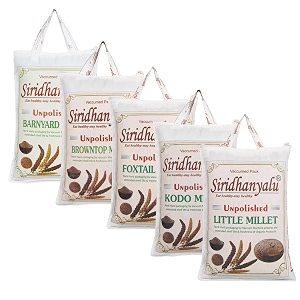 siridhanyalu unpolished millet siridhanyalu 5 types of organic millets rice little kodo browntop barnyard amp foxtail -punjabi gwt 2500 gram