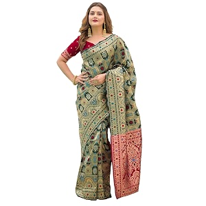 SIRIL Womens Banarasi Weaving Soft Silk Saree