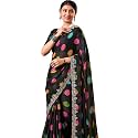 SIRIL Women39s Chiffon Bandhani Printed Saree Sequence