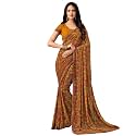 SIRIL Chiffon Saree with Blouse Piece (1492S162_Mustard Light_one size)