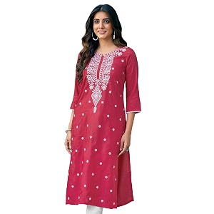 SIRIL Womens Cotton Blend Straight Fit Straight