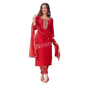 SIRIL Womens Cotton Blend Embroidery Kurta Pant