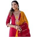 SIRIL Women39s Cotton Blend Sequence Embroidery Straight