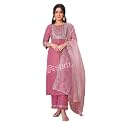 SIRIL Women39s Cotton Blend Sequence Embroidery Straight