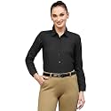 SIRIL Women39s Cotton Formal Black Long Sleeve