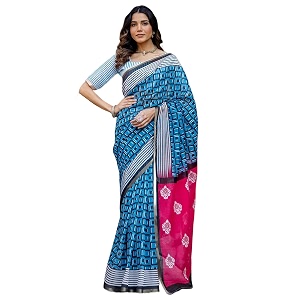 SIRIL Womens Cotton Linen Printed Saree with