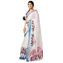 SIRIL Women's Cotton Linen Printed Readymade Saree 1 Minute Ready to Wear Saree With Unstitched Blouse Piece