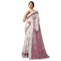 SIRIL Women's Cotton Linen Printed Readymade Saree 1 Minute Ready to Wear Saree With Unstitched Blouse Piece