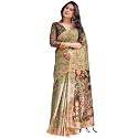 SIRIL Women39s Cotton Linen Printed Handloom Saree