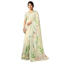 SIRIL Women's Cotton Linen Printed Readymade Saree 1 Minute Ready to Wear Saree With Unstitched Blouse Piece