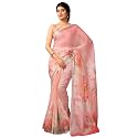 SIRIL Women's Cotton Linen Printed Readymade Saree 1 Minute Ready to Wear Saree With Unstitched Blouse Piece