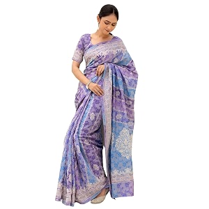 SIRIL Womens Cotton Printed Weaving Saree With
