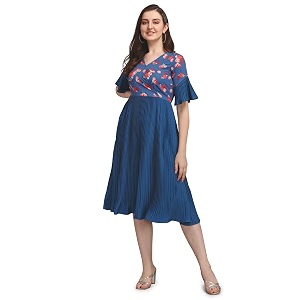 SIRIL Womens Fit And Flare - Digital