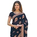 SIRIL Women39s Georgette Embroidery Saree With Unstitched