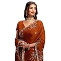 SIRIL Women39s Georgette Embroidery Saree With Unstitched