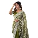 SIRIL Women39s Georgette Embroidery Saree With Unstitched