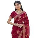 SIRIL Women39s Georgette Embroidery Saree With Unstitched
