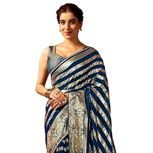 SIRIL Womens Georgette Foil Printed Saree with
