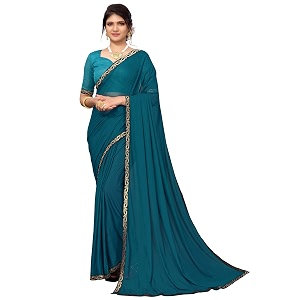 SIRIL Womens Lace Peral Work Saree