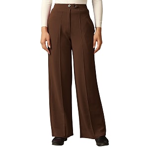 SIRIL Womens Polyester Solid Regular Fit Trouser