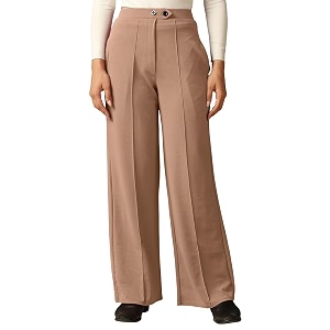 SIRIL Womens Polyester Solid Regular Fit Trouser