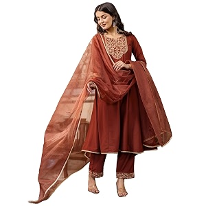 SIRIL Womens Rayon Viscose Embroidered Anarkali Kurta