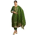SIRIL Women39s Rayon Viscose Banarasi Jacquard Straight