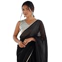 SIRIL Women39s Shimmer Chiffon Lace Border Saree