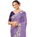 SIRIL Women39s Shimmer Georgette Scalloped Border Sequins