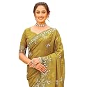 SIRIL Women39s Shimmer Georgette Embroidery amp Scalloped