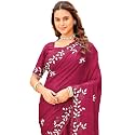 SIRIL Women39s Shimmer Georgette Embroidery amp Scalloped
