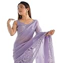 SIRIL Women39s Silk Blend Sequence Embroidery Saree